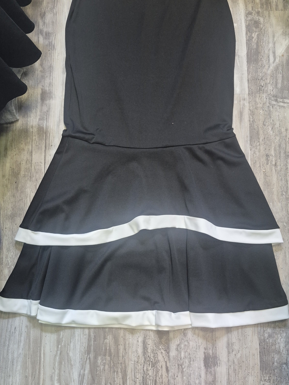 Black and White Flared Hem Women's Skirt